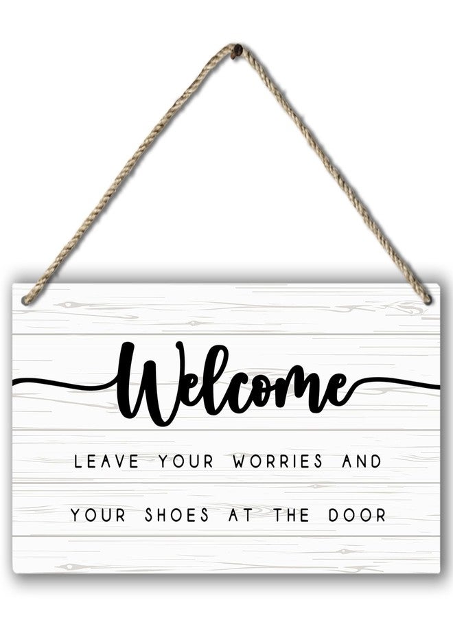 PHAMTE 12" x 6" Rustic Welcome Wooden Wall Sign - Image 1